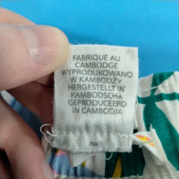 C&C California XL Floral Artsy Lagenlook Coastal Boho Linen Wide Leg Crop Pants - Picture 4 of 5